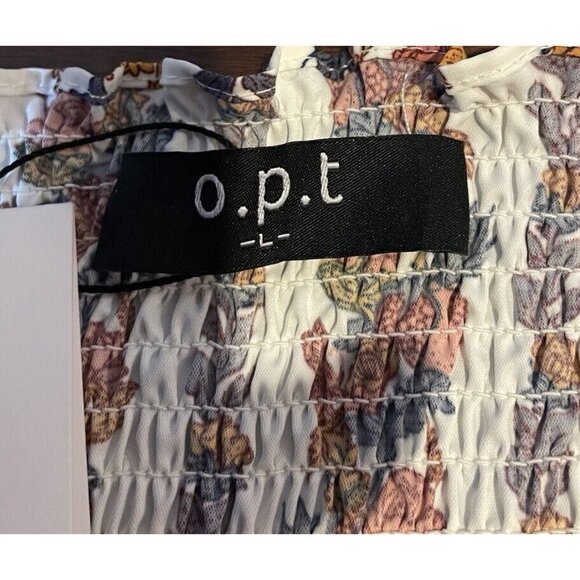 O.P.T One Pretty Time Daphne Large Floral Smocked Short Sleeve Maxi Dress NEW - Picture 8 of 11